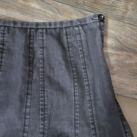 Black Demin Skirt Midi Flowy A Line sz 10 - Picture 3 of 11